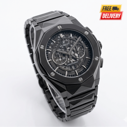 Hublot Diamond-Cut Skeleton Luxury Edition in Black