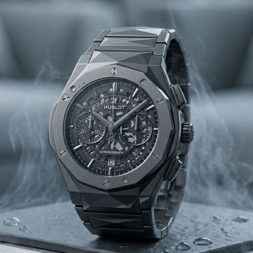 Hublot Diamond-Cut Skeleton Luxury Edition in Black