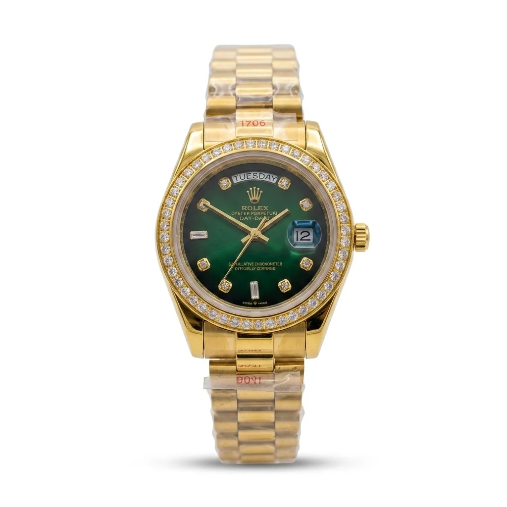 Rolex Day-Date Gold Green Dial Watch