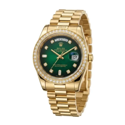 Rolex Day-Date Gold Green Dial Watch