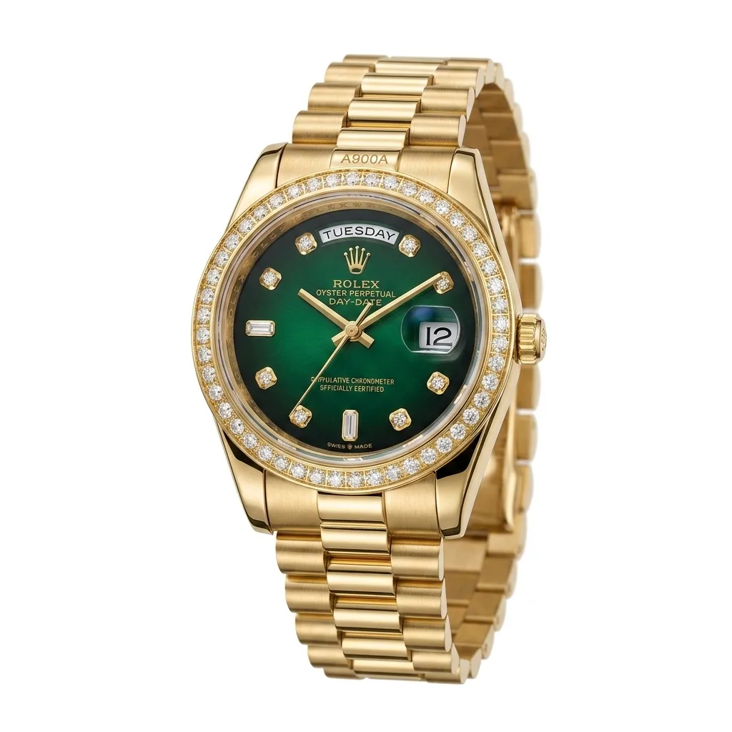 Rolex Day-Date Gold Green Dial Watch
