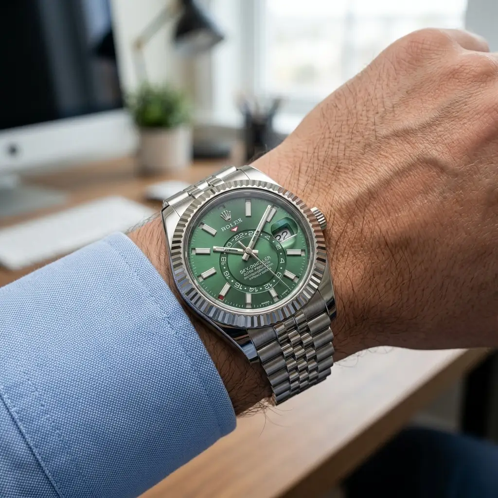 Rolex Day-Date Gold Green Dial Watch