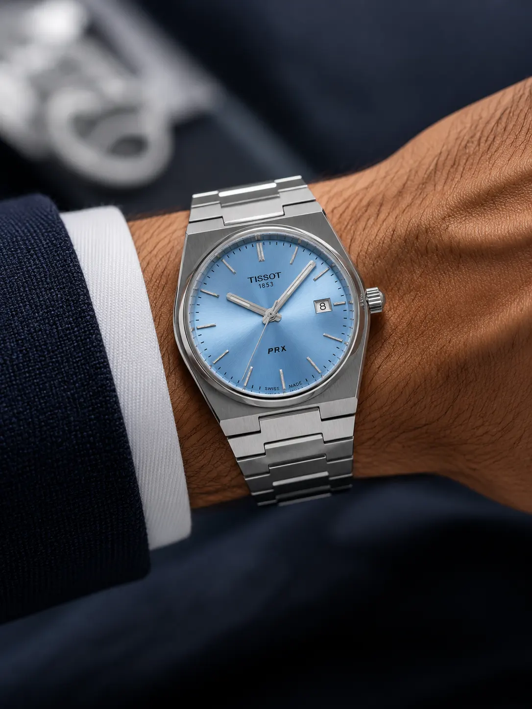 Tissot PRX Ice Blue Dial Stainless Steel Men's Watch