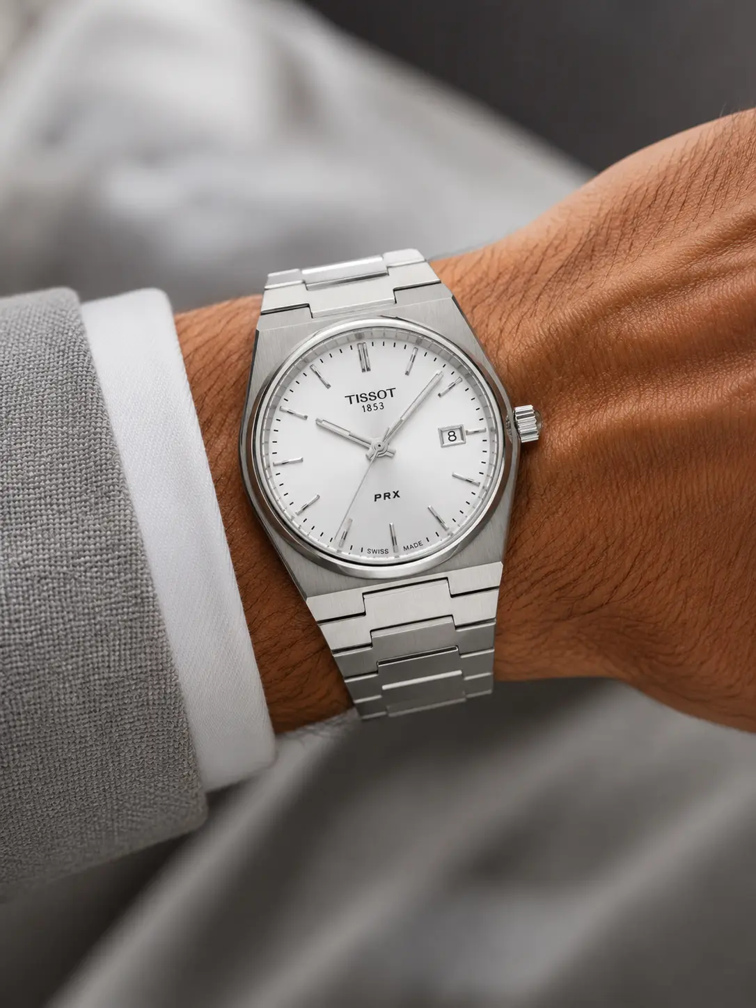 Tissot PRX White Dial Stainless Steel Men's Watch