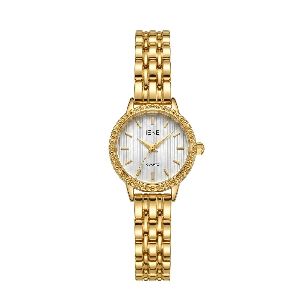 Elegant Gold Textured Dial Women's Watch